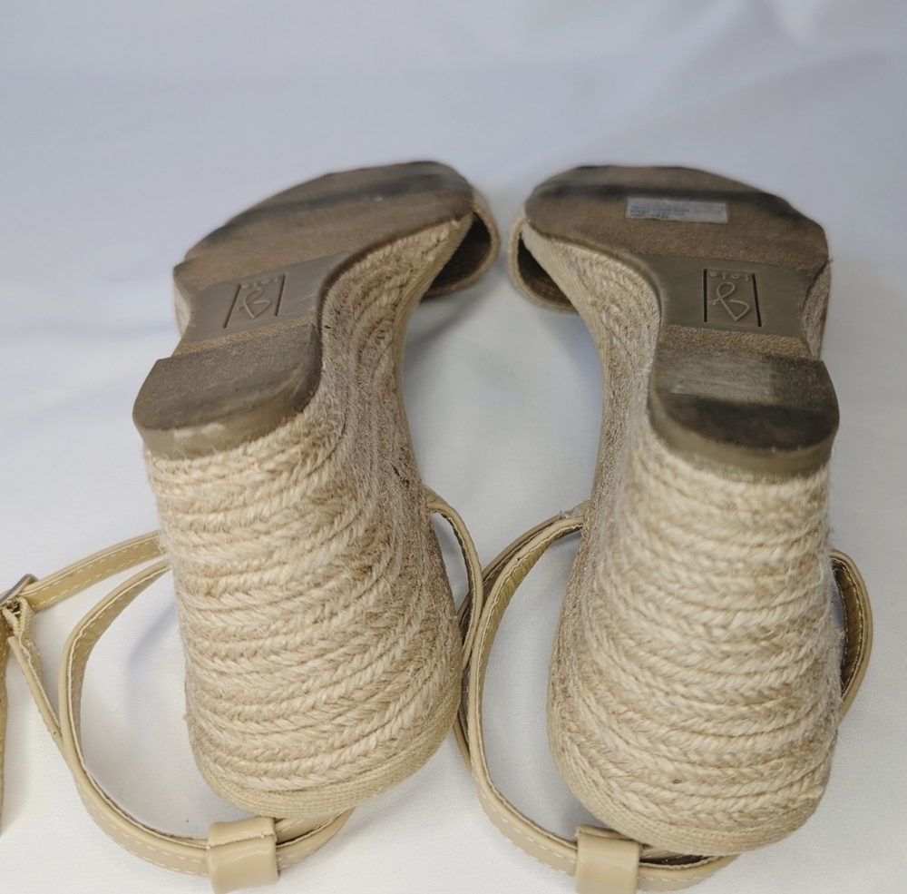 Joie Lila Natural Straw Jute Strappy Ankle Wedge Sandals, Women's Size 10 - Picture 6 of 9